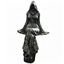 Lady Reaper - Scultura di Figura Eterea con Cappuccio, Statua Misteriosa per Decorazione di Librerie, Decorazione per La Casa di Halloween
