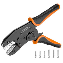 HS-2546B Ratchet Crimping Plier for Solar Connectors AWG14-10 Electrical Wire Terminal Crimping Tool