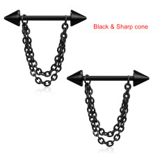 (Black) Steel Nipple Rings - Body Piercing Jewelry