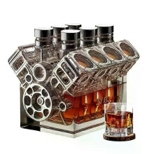 Whisky-Dekanter in V8-Motorenform, Spirituosenflasche, Bar-Weinspender, Alkoholbehälter, Ausgießer für Tequila, Bourbon und mehr