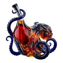 Dekorative Glasflasche in Form eines 3D-Oktopus – einzigartige Bardekoration – für Hauspartys und Meeresliebhaber