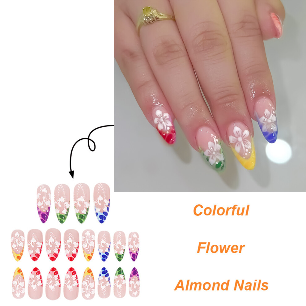 Zhouq-Outdoors Colorful Tip False Nails - Safe, Waterproof, Long Lasting