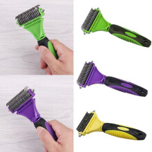 (Purple) Pet Dematting Comb - 3 Colors, Ergonomic Grooming Tool