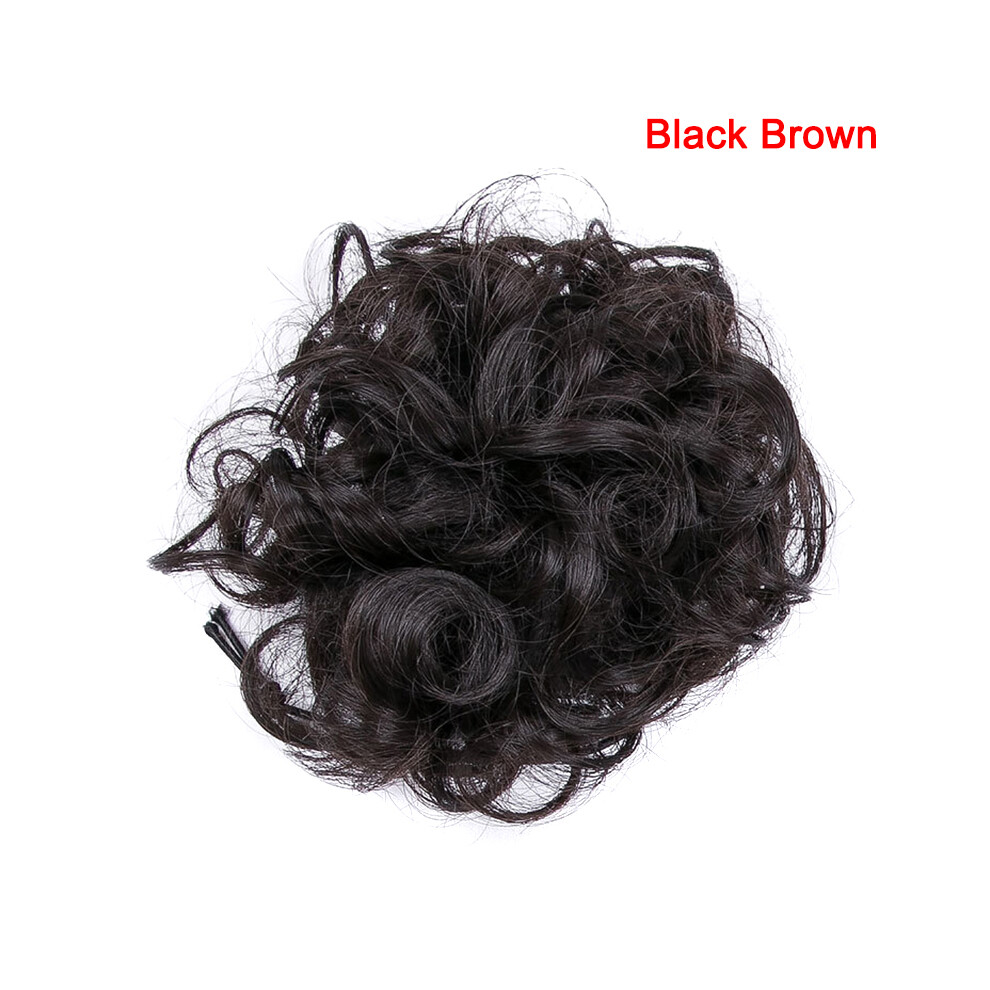 Phui-Pet-Supplies (Black Brown) Women\'S Stylish Curly Hair Scrunchies & Clips