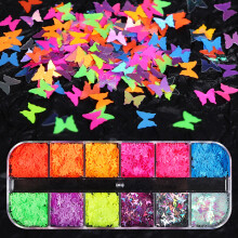 (1) Colorful DIY Nail Art Sequins Set
