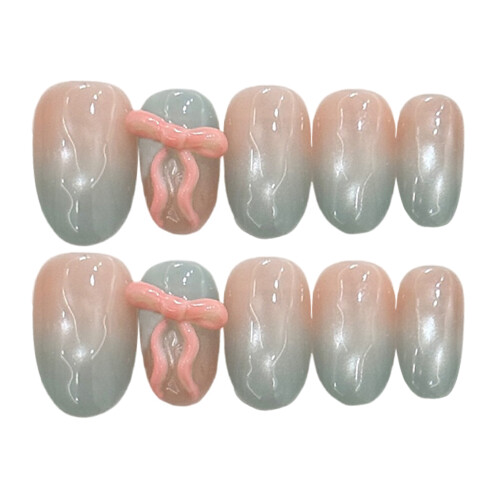 (783) Bowknot False Nails - Natural & Easy Apply Salon Supply