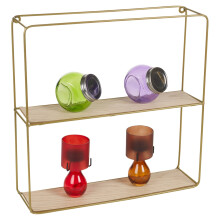 (Gold) 4Pcs Metal Wall Shelves Industrial Wire Unit