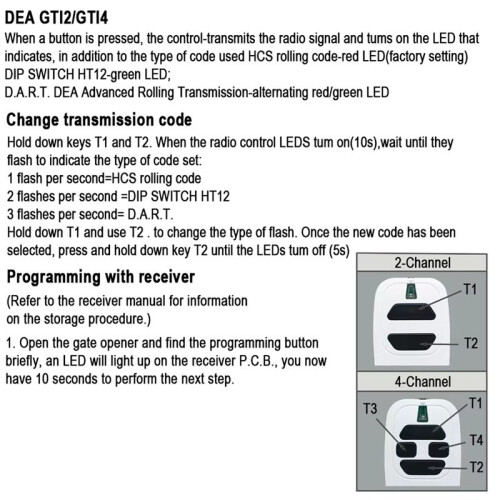 3pcs Garage Gate Command Opener Transmitter for DEA GTI2 GTI4 433MHz DEA Remote Control Fixed Rolling Code 433.92MHz 2