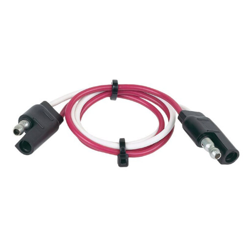 6/12 V 12 in Flat Extension 2 Pole Trailer Connector Plug Harness 47965 for US Plug Models 2