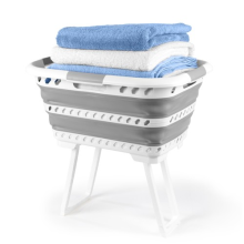 Beldray Standing 40L Laundry Basket – Collapsible with Foldable Legs, Grey