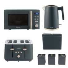 Salter Marino Set - 1.7L Kettle, 4 Slice Toaster, 20L Microwave & 4 Canisters