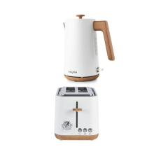 Salter Toronto Kettle Toaster Set 1.7L Rapid Boil 2 Slice Wide Slot Matte White