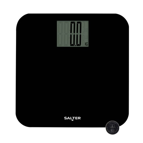 Salter Salter Digital Bathroom Scale Max Electronic Large Display Curved Edge Black