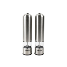 Salter Electric Mill Salt and Pepper Grinder Set Stainless Steel Battery Powered