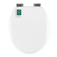 Beldray Wooden Toilet Seat - Soft Close Lid, Easy Fit, Standard Size, White