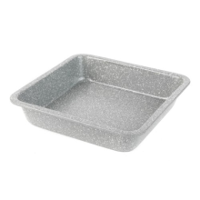 Salter Square Baking Brownie Pan Non-Stick 23cm Marblestone Carbon Steel Grey