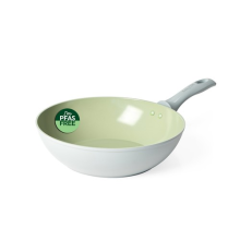 Salter Earth Stir Fry Pan Wok Non-Stick 28cm Induction Forged Aluminium Green