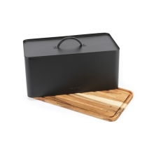 Salter Toronto Bread Bin & Chopping Board for Cutting & Serving Black/Wooden