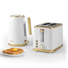 Salter Palermo 1.7 L Kettle With Palermo 2-Slice Wide-Slot Textured Toaster Set