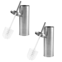 Beldray Toilet Brush and Holder Set 2 Pack Bathroom Bowl Cleaner Stainless Steel