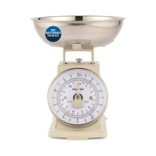 Salter Kitchen Scale Timeless Mechanical 5kg Capacity Dishwasher Safe Bowl Cream