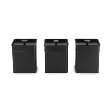Salter 3 Piece Canister Set for Kitchen Tea Coffee Sugar Tins Easy Storage Kuro