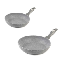 Salter Frying Pan 2 Piece Set Non-Stick Marble Collection 20/28 cm Grey