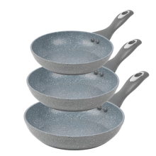 Salter Frying Pan 3 Piece Set Non-Stick Marble Collection 20/24/28 cm Grey