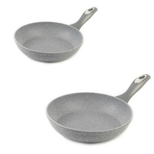 Salter Frying Pan 2 Piece Set Non-Stick Marble Induction Hob Safe 20/24 cm Grey