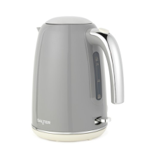 Salter Retro Grey 1.7L Kettle - Limescale Filter, Boil Dry Sensor & Pop-Up Lid