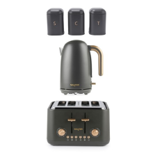 Salter Pebble 1.7L Kettle, 4-Slice Toaster & Tea, Coffee, Sugar Canisters Set