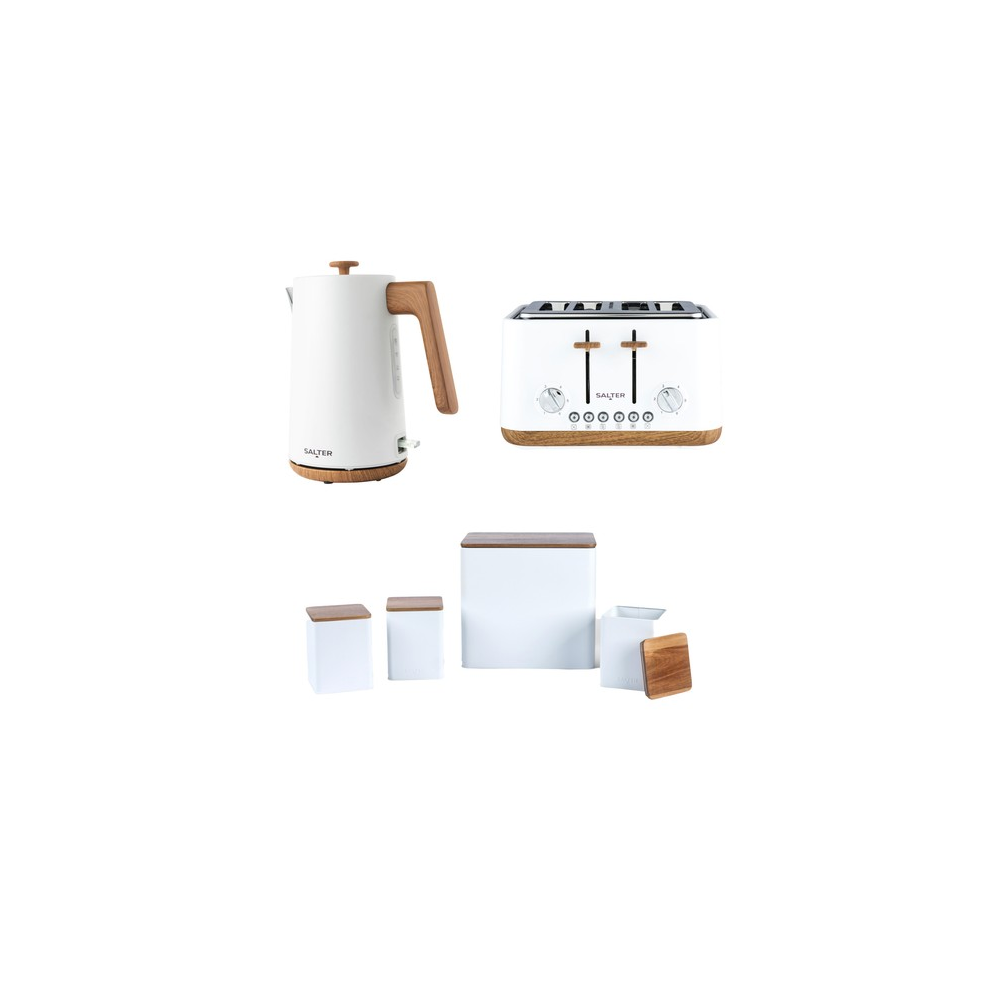 Salter Toronto Kettle, Toaster & Countertop Set, Bread Bin & Canisters
