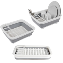 Beldray Collapsible Dish Drainer Drying Rack Space-Saving With Cutlery Divider