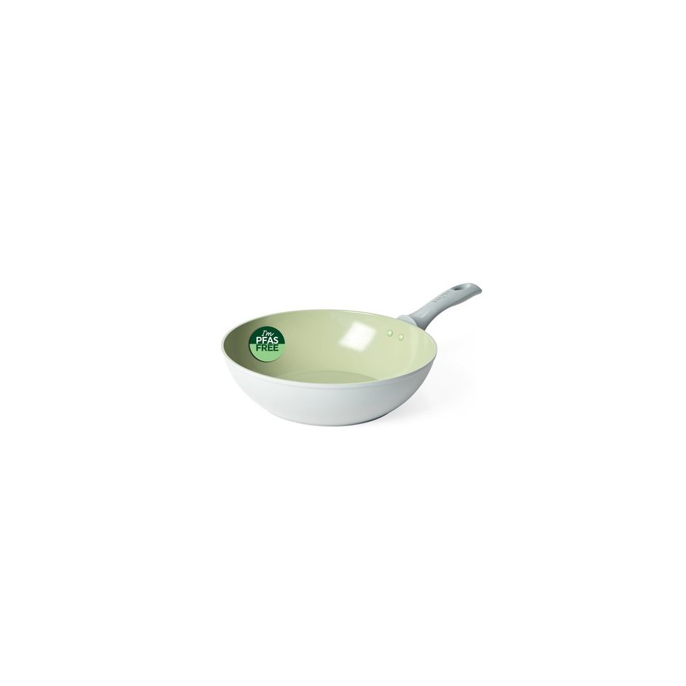 Salter Earth Stir Fry Pan Wok Non-Stick 28Cm Induction Forged Aluminium Green