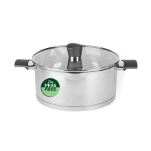 Russell Hobbs 24 cm Stainless Steel Stockpot Glass Lid PFOA-Free Coating 4.8L