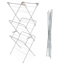 Russell Hobbs Clothes Airer Foldable 3 Tiers 15m Drying Space Pink & Grey