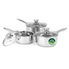 Russell Hobbs Classic Collection 3-Piece Saucepan Set, Stainless Steel, Silver