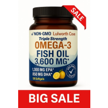 Omega-3 Fish Oil 3600mg 120 Softgels High Strength Supplement - EPA & DHA