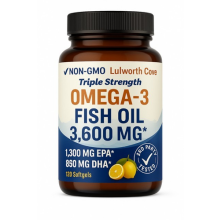 Omega-3 Fish Oil 3600mg High Strength Supplement - EPA & DHA 120 Softgels
