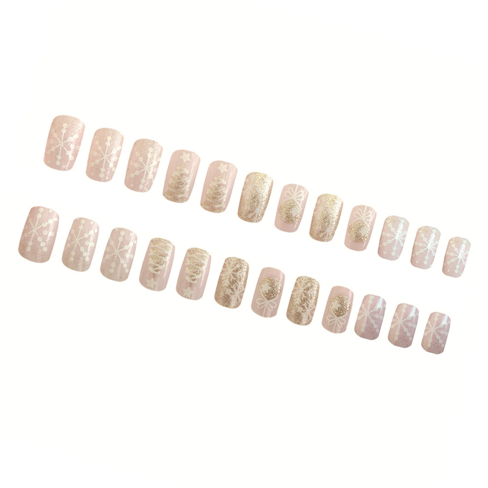 Reach-Tools Glitter Nude Fake Nails - Easy Apply
