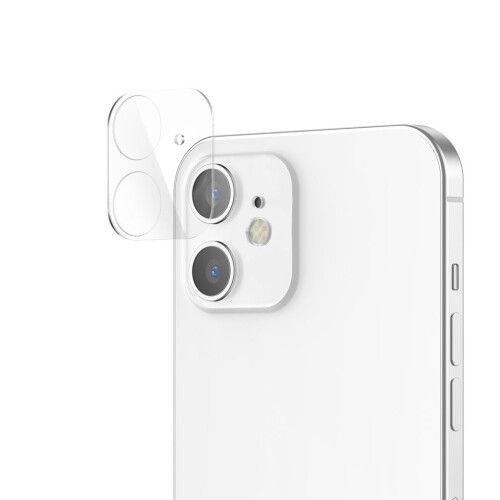 Cubierta de lente de vidrio templado para iPhone 12 - Transparente