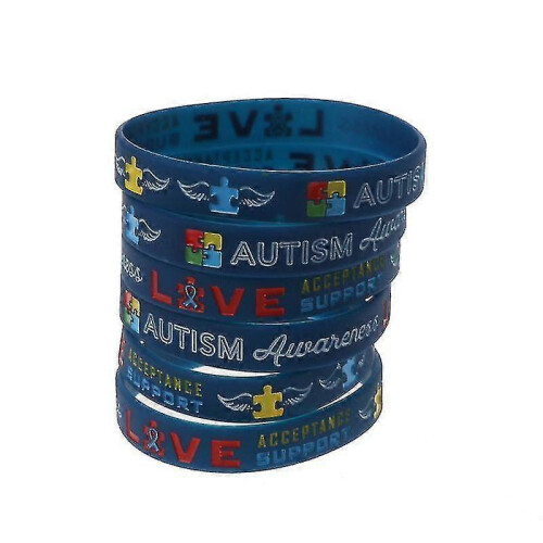 Personalized Create Change Silicone Wristbands 6 Pcs Autism Awareness Bracelets
