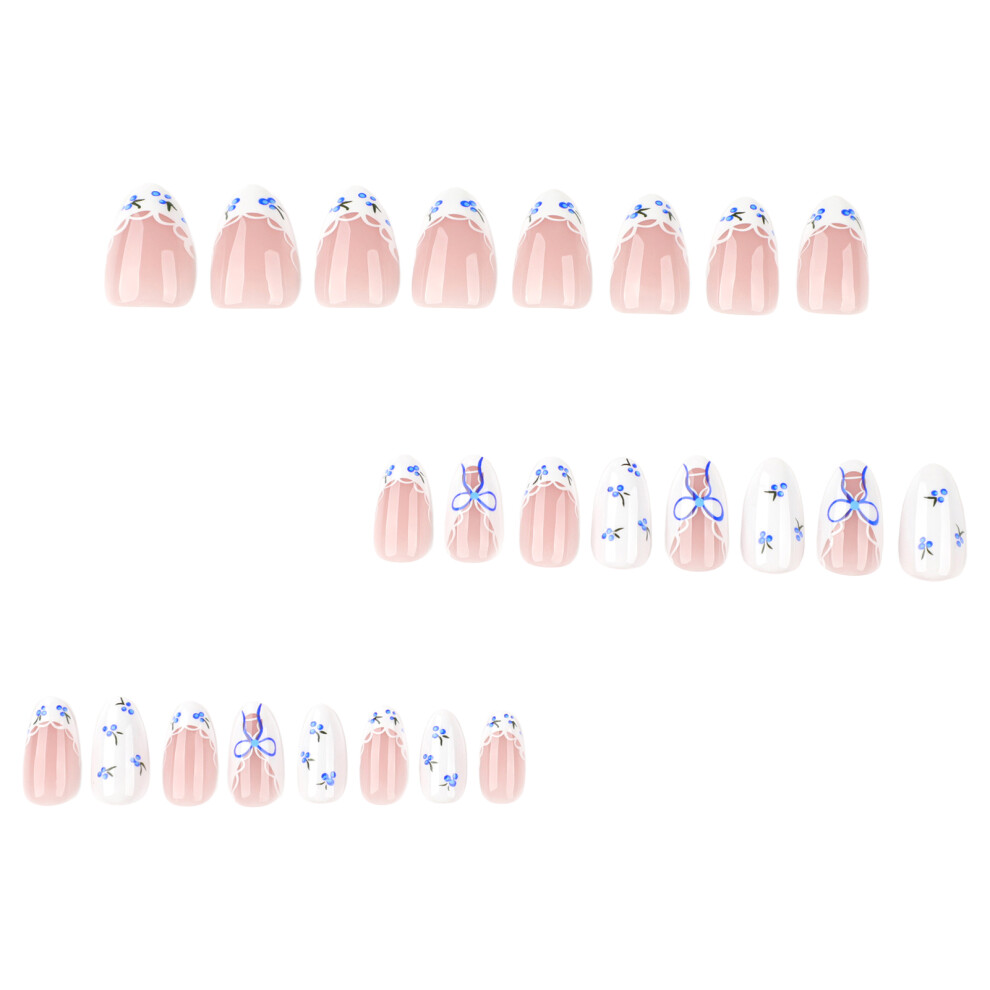 Dachuang Beauty 24Pcs Nude Almond Fake Nails With White Tip