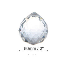 Clear Glass Crystal Ball Prism Pendant 50mm Pack Of 2