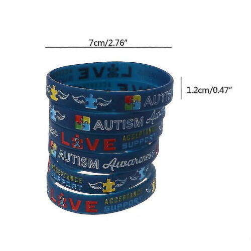 Personalized Create Change Silicone Wristbands 6 Pcs Autism Awareness Bracelets 2