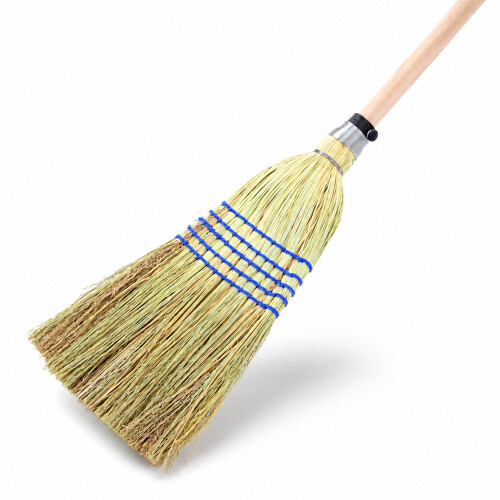 Oypla Oypla Coco Equestrian 150cm Grass Straw Stable Broom with Handle 1