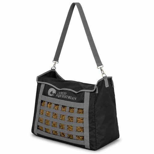 Oypla Oypla Coco Equestrian Slow Feed Mesh Hay Bag Feeding Sack with Strap 2