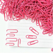 100pcs Hot Pink Office Paper Clip School Supplies Study Article
