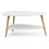 Mesa de centro moderna, estante, patas de madera, ModernHome blanco 1