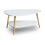 Mesa de centro moderna, estante, patas de madera, ModernHome blanco 2